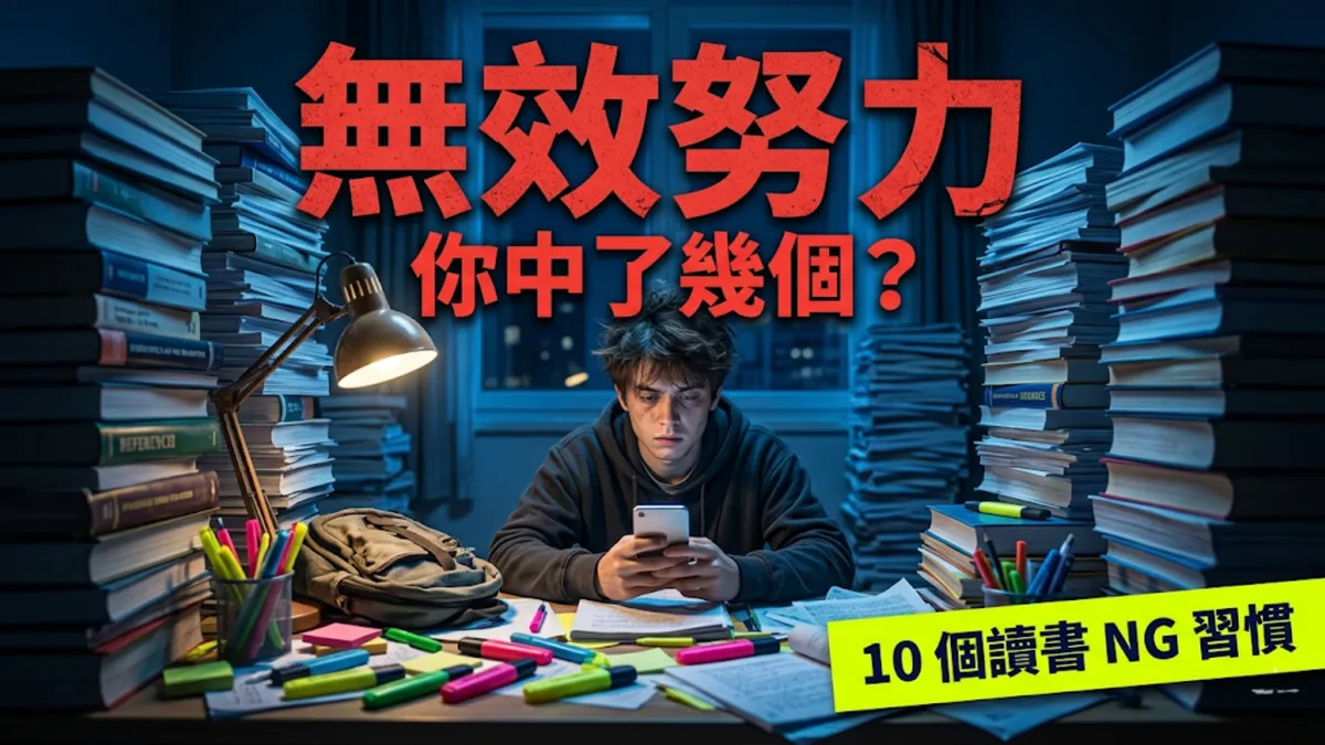 讀書效率殺手！十大「無效努力」NG 習慣，你犯了幾個？